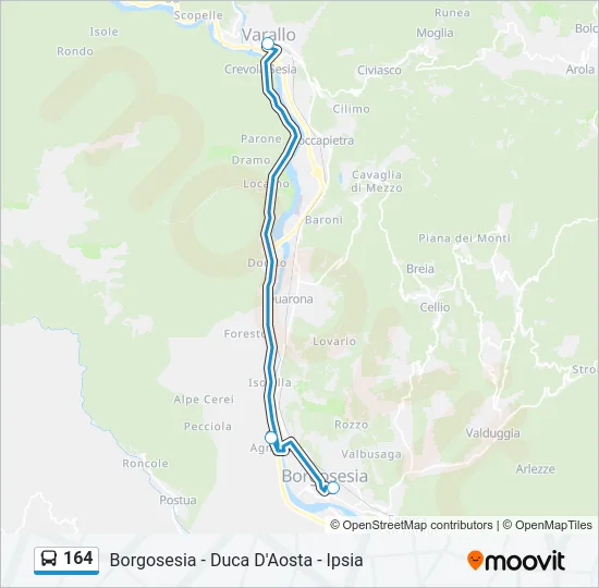 164 Bus Line Map