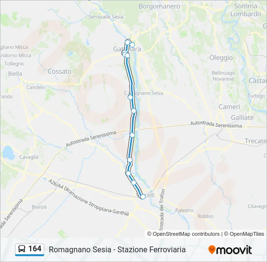 164 Bus Line Map