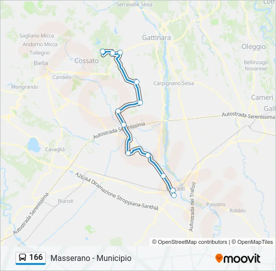 166 Bus Line Map