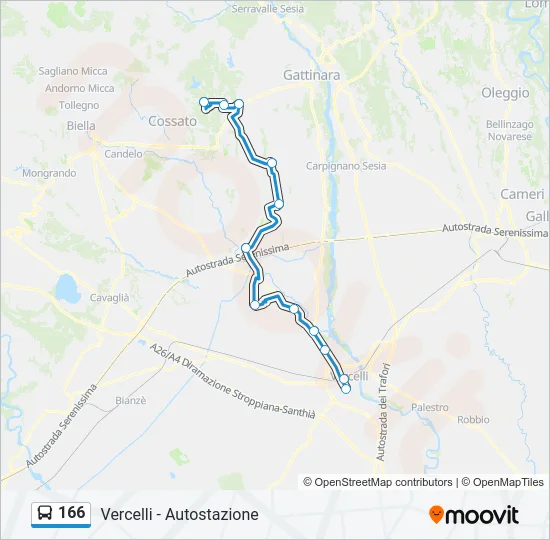 166 Bus Line Map