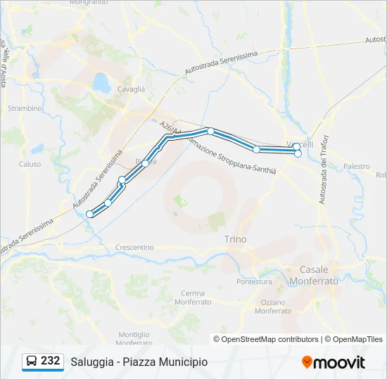 232 Bus Line Map