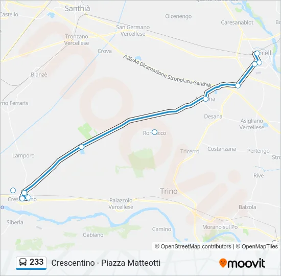 233 Bus Line Map