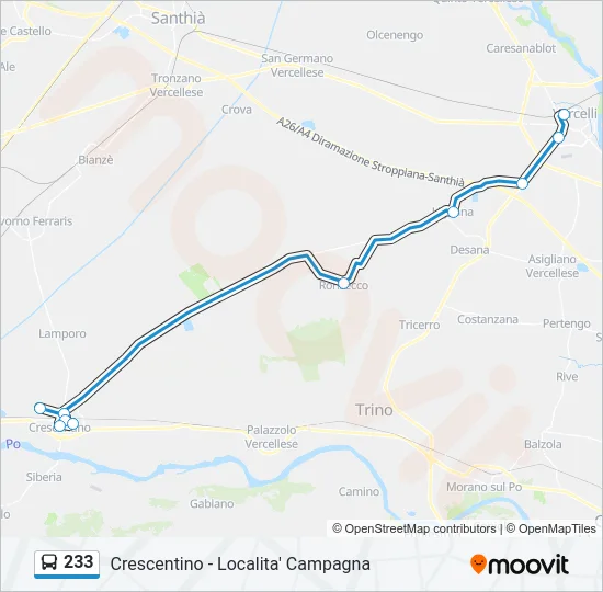 233 Bus Line Map