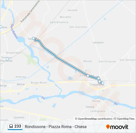 233 Bus Line Map