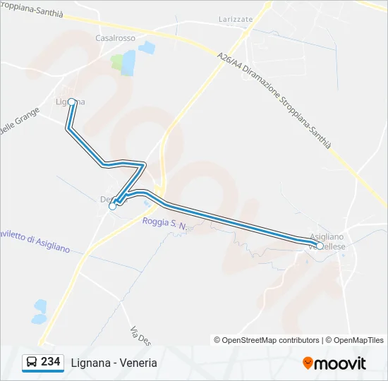 234 Bus Line Map