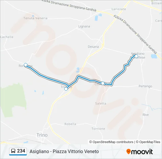 234 Bus Line Map