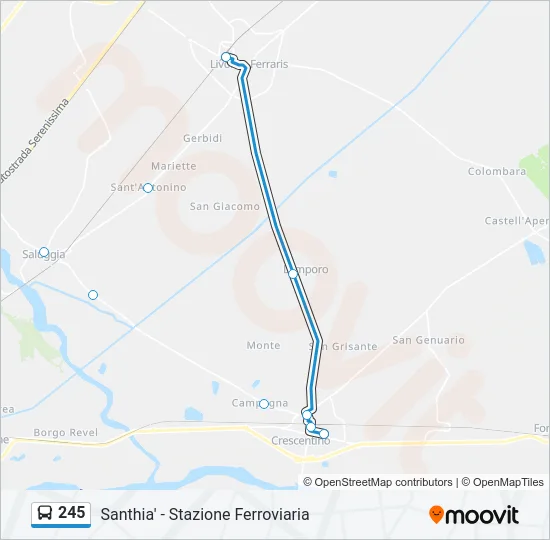 245 Bus Line Map