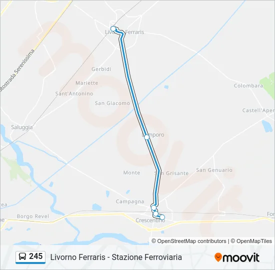 245 Bus Line Map