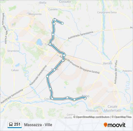 Percorso linea bus 251