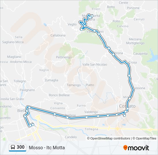 Percorso linea bus 300