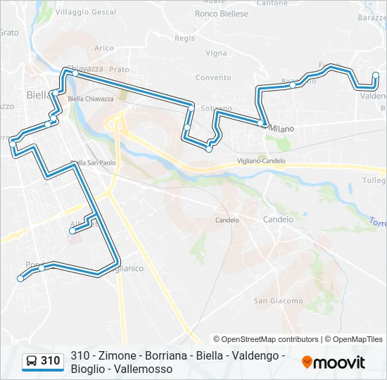 310 Bus Line Map