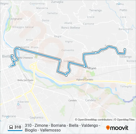 310 Bus Line Map