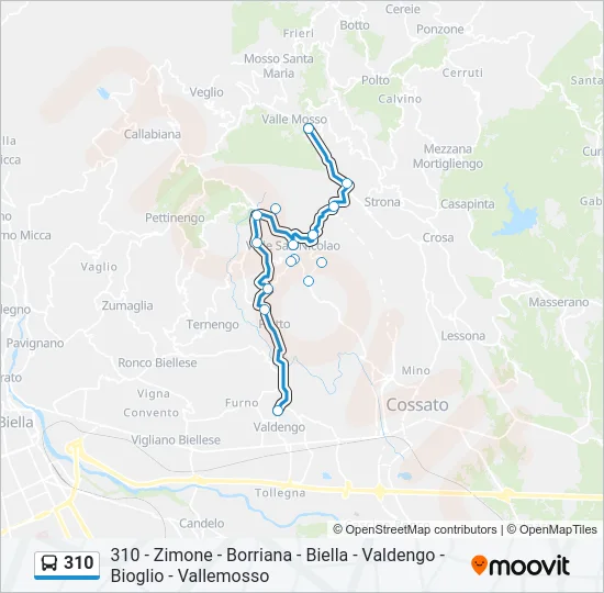 310 Bus Line Map