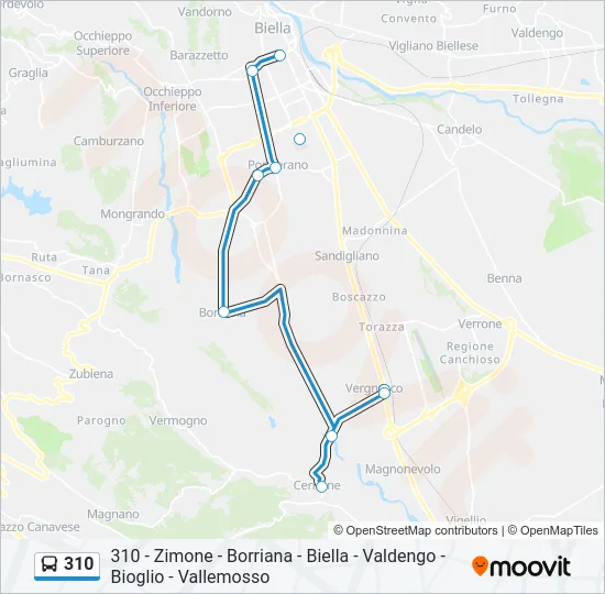 310 Bus Line Map