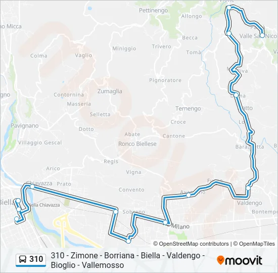 310 Bus Line Map