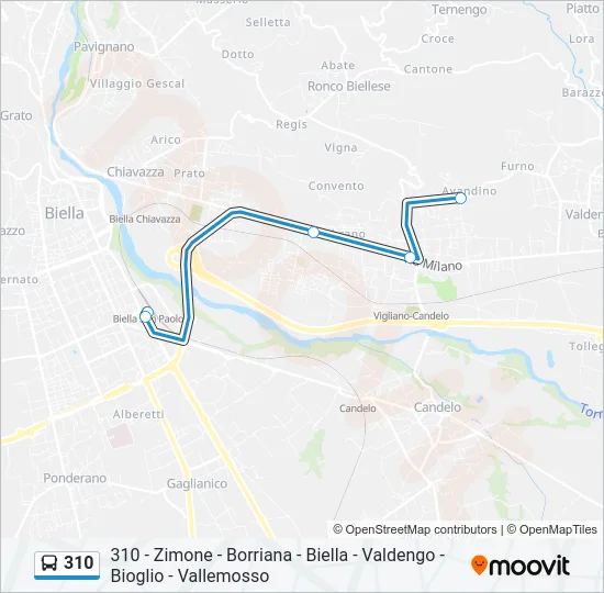 310 Bus Line Map
