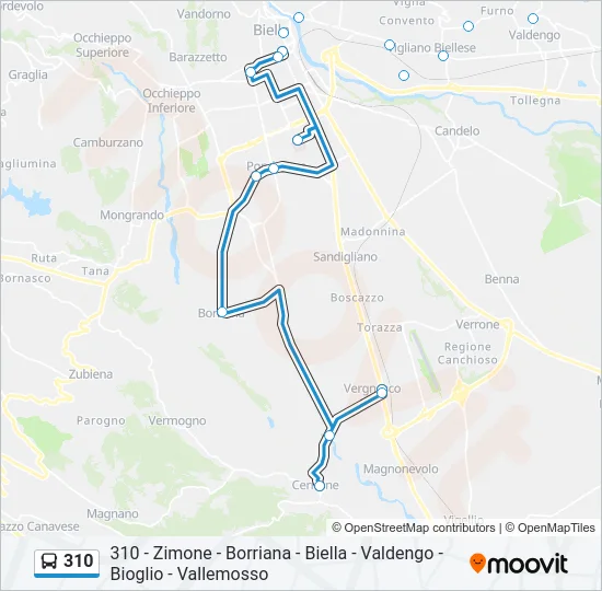 310 Bus Line Map