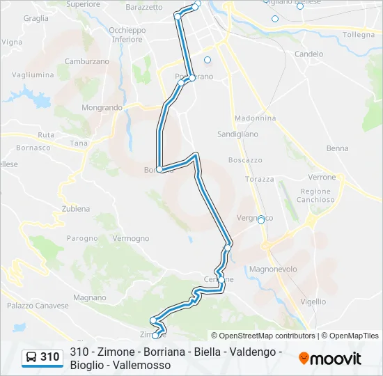 310 Bus Line Map