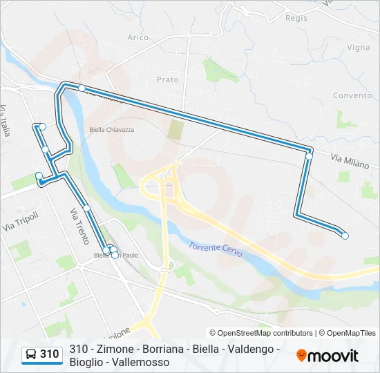 310 Bus Line Map