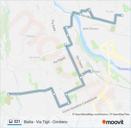 Percorso linea bus 321