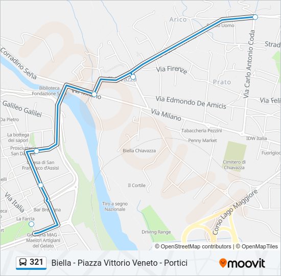 Percorso linea bus 321