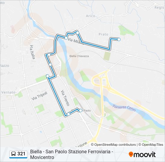 Percorso linea bus 321