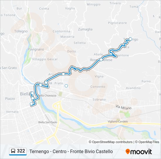 Percorso linea bus 322