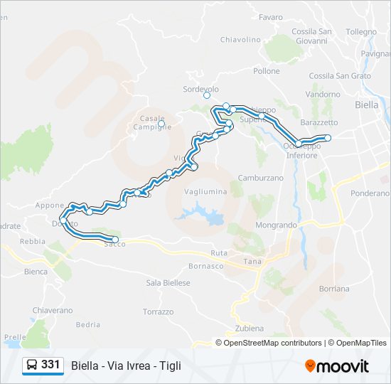 Percorso linea bus 331