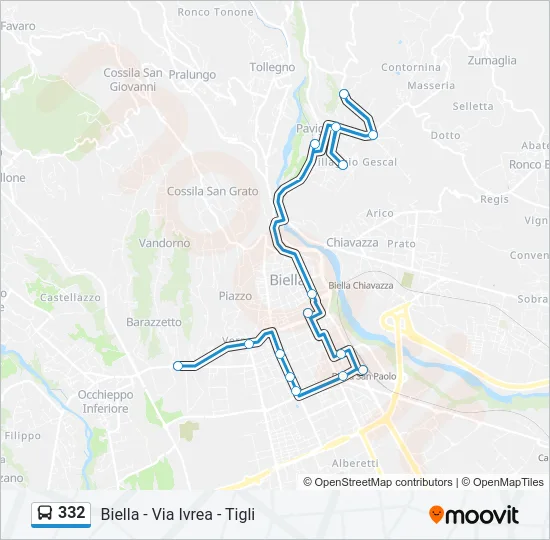 332 Bus Line Map