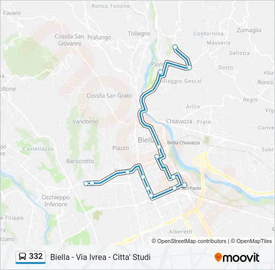 332 Bus Line Map