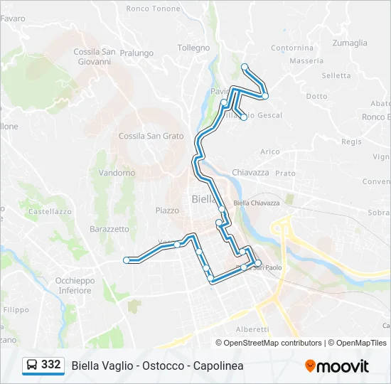 332 Bus Line Map
