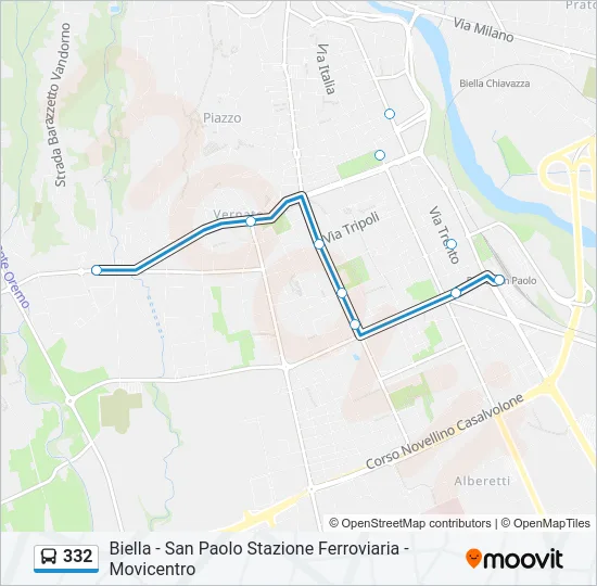 332 Bus Line Map