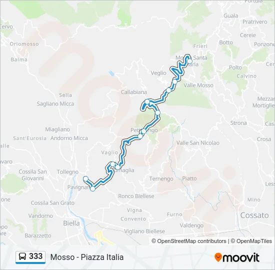 333 Bus Line Map