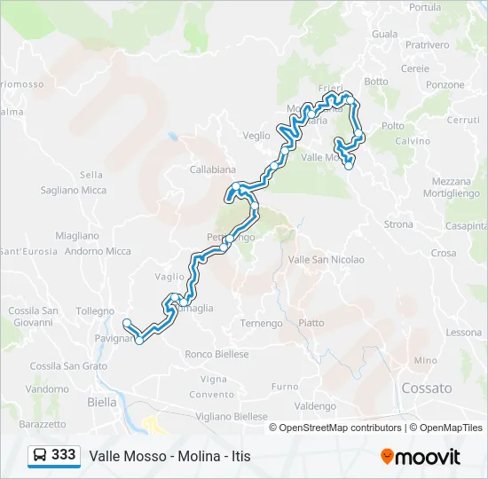 333 Bus Line Map
