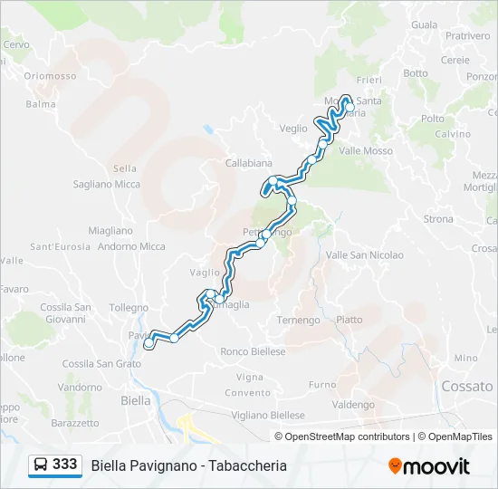 333 Bus Line Map