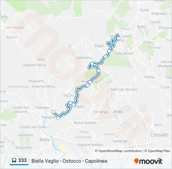 333 Bus Line Map
