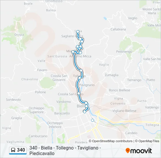 340 Bus Line Map