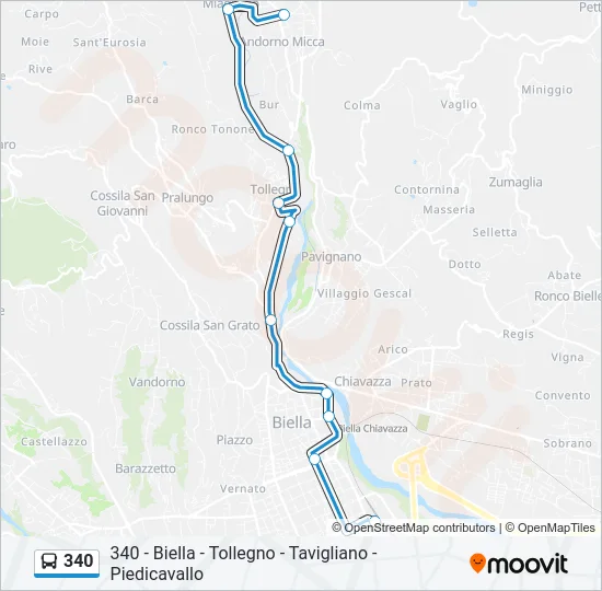 340 Bus Line Map