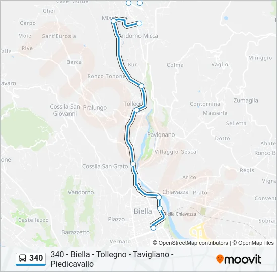 340 Bus Line Map