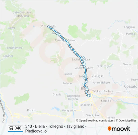 340 Bus Line Map