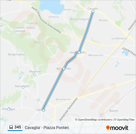 345 Bus Line Map