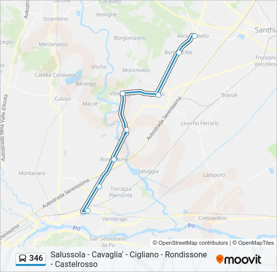 346 Bus Line Map