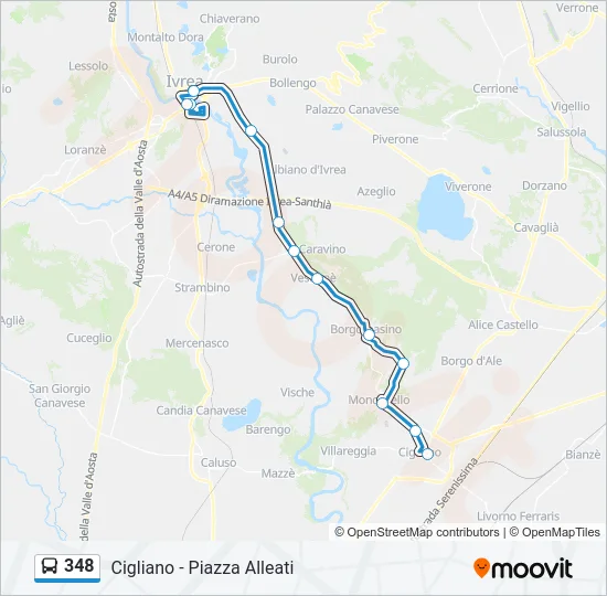 348 Bus Line Map