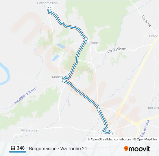 348 Bus Line Map