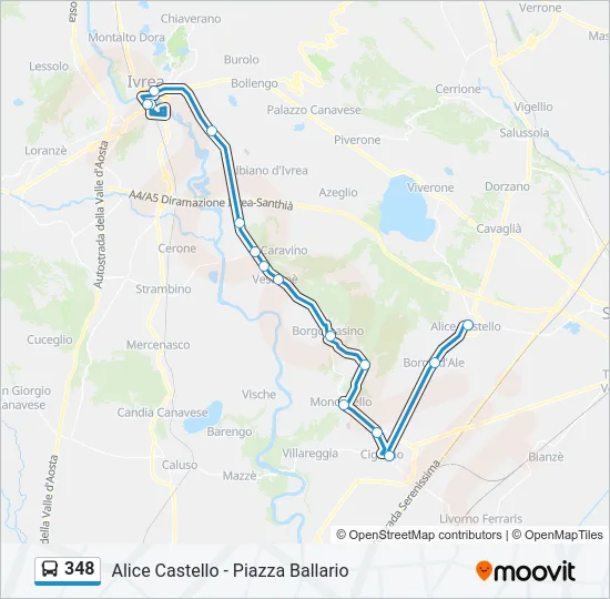 348 Bus Line Map