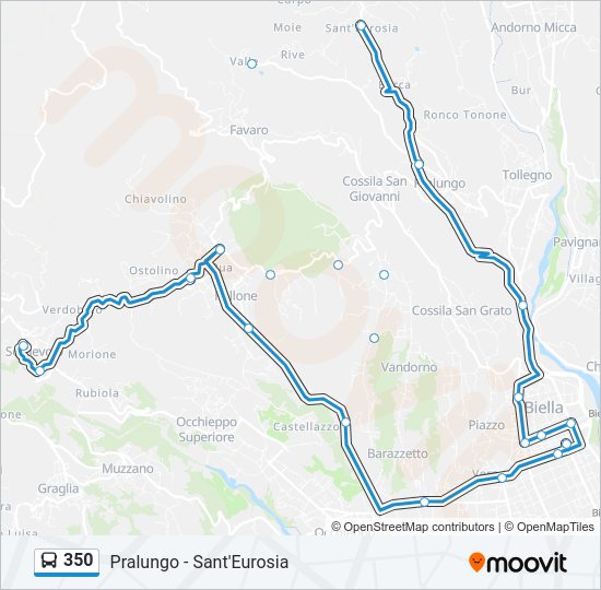 Percorso linea bus 350