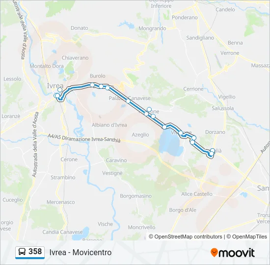 358 Bus Line Map