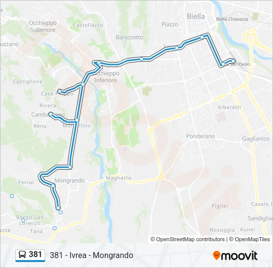 381 Bus Line Map