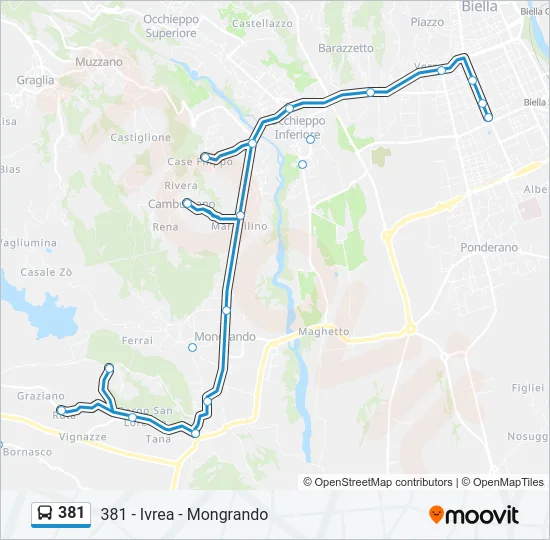 381 Bus Line Map