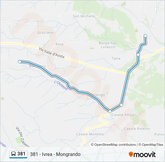 381 Bus Line Map